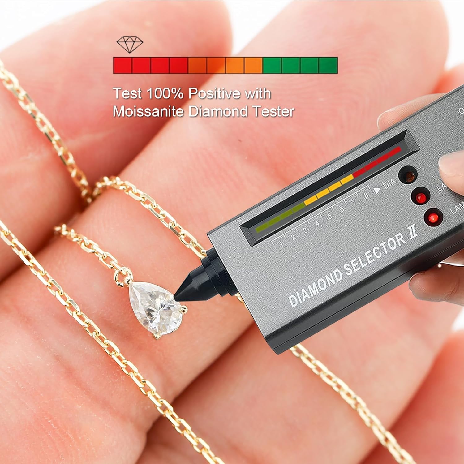 Moissanite Pendant Necklace for Women, D Color VVS1 Clarity, S925 Sterling Silver Lariat Y Necklace, Valentine's Day Jewelry Gift for Her - Image 5