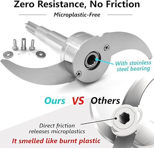 Miniatura 4 de Cuchilla de corte de acero inoxidable, sin plástico y autoajustable, compatible con Ganiza, BUMET, SPZTJK, Syvio, Homeasy y más procesadores de