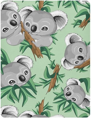 Koala - Bonita sábana bajera ajustable para cuna de bebé para niños y niñas, sábana para colchón de cuna, para colchón estándar de cuna, 39 x 27