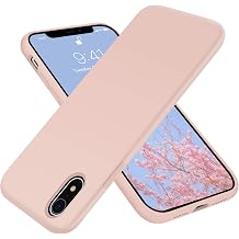 OTOFLY Compatible with iPhone XR Case 6.1 inch,[Silky and Soft Touch Series] Premium Soft Liquid Silicone Rubber Full-Body Protective Bumper Case for iPhone XR Pink Sand