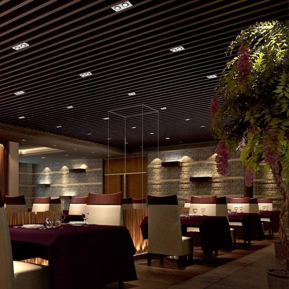 北欧調節可能な360&deg;角度ダウンライトダブルヘッド背景壁胆嚢ライトグリルランプ埋め込みLEDシーリングライトスポットライトスクエア隠