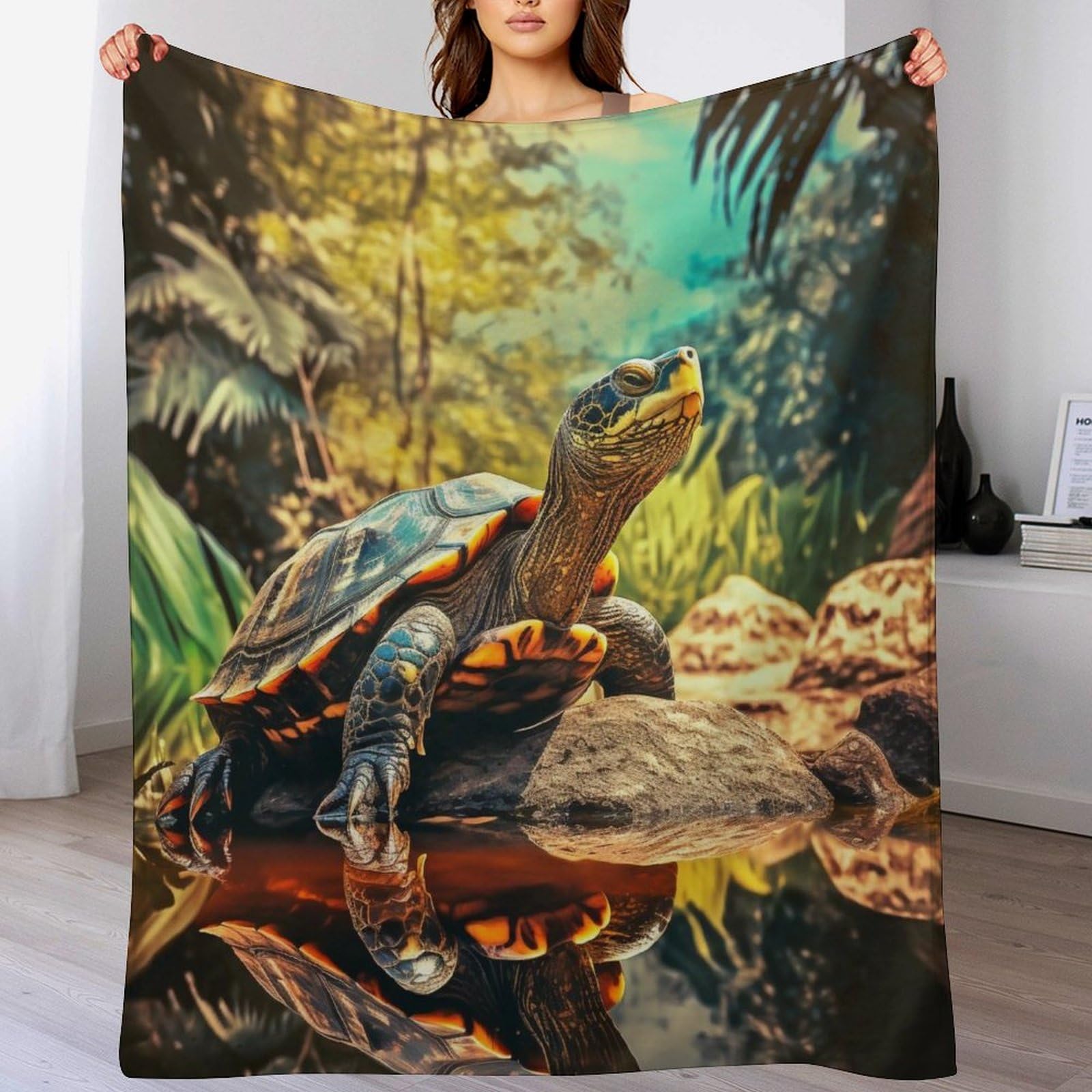 Couverture polaire tortue légère, le plaid parfait pour éviter les frissons sur votre sofa lit
