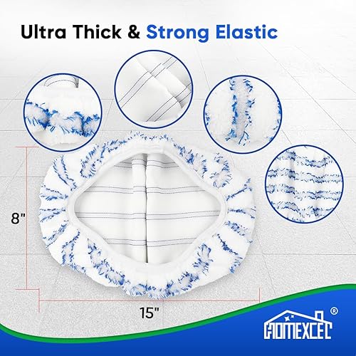 Miniatura 2 de HOMEXCEL Almohadillas de microfibra reutilizables compatibles con O-Cedar Hardwood Floor'N More, almohadillas de microfibra para la cabeza de mopa