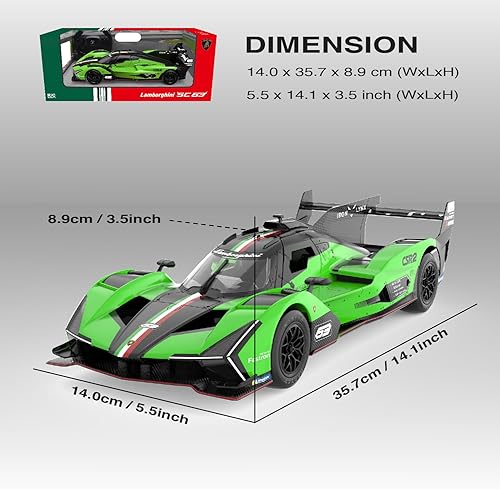 Miniatura 2 de Voltz Toys Coche RC Le Mans a escala 114 con licencia Lamborghini SC63 LMDh de juguete a control remoto modelo para niños y adultos con puertas