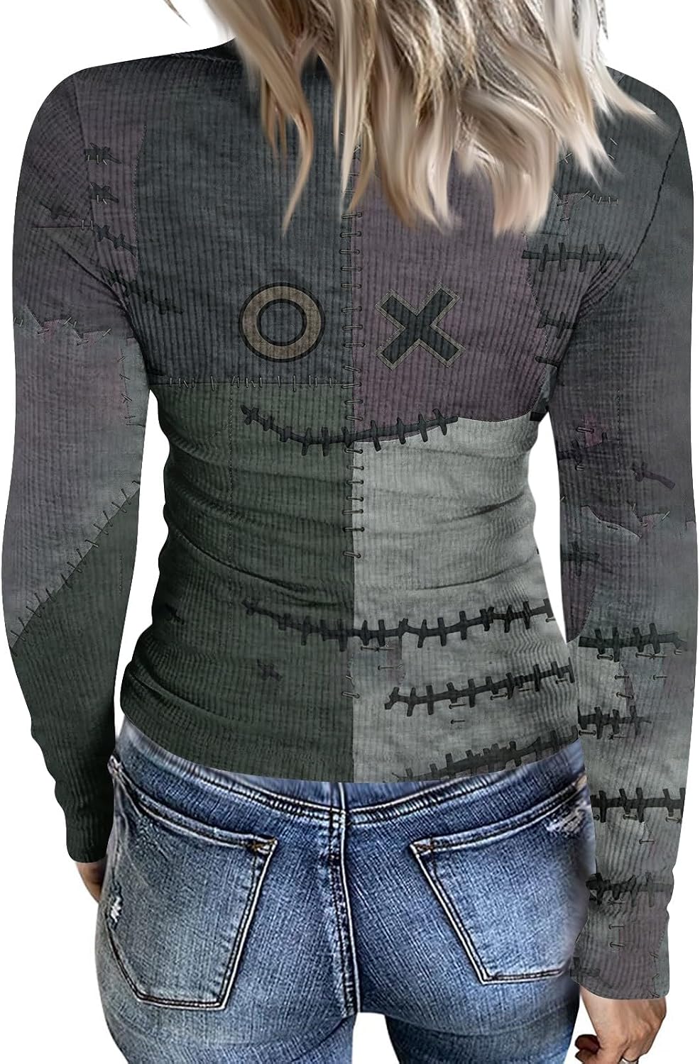 Women Halloween Fall Long Sleeve Crew Neck Graphic T-Shirts | Teacher Tops, Women Tshirt, Womens Graphic Tees, Adult Halloween Costumes Woman, Blusas De Mujer Bonitas