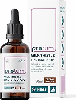 Mariendistel für Hunde & Katzen – Leberpräparat für Hunde, 100% pflanzliches Nahrungsergänzungsmittel für Katzen & Hunde, Silymarin-Antioxidans, Mariendistel-Leberentgiftungs-Tinktur-Tropfen