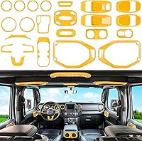 Vista 9 de Juego completo de 23 piezas de decoración interior para automóvil, cubierta de volante, manija de puerta, aire acondicionado, portavasos, luz de Rosa