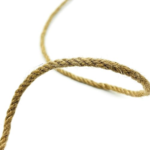 Miniatura 10 de Pxyz Cuerda de yute gruesa de 0.315 in y 164 pies, cuerda de cáñamo trenzada natural para reemplazo de poste rascador de gatos, cordel de yute