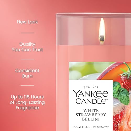 Miniatura 3 de Yankee Candle - Vela perfumada en pilar mediano con hasta 115 horas de tiempo de combustión, mezcla de cera vegetal prémium para una combustión
