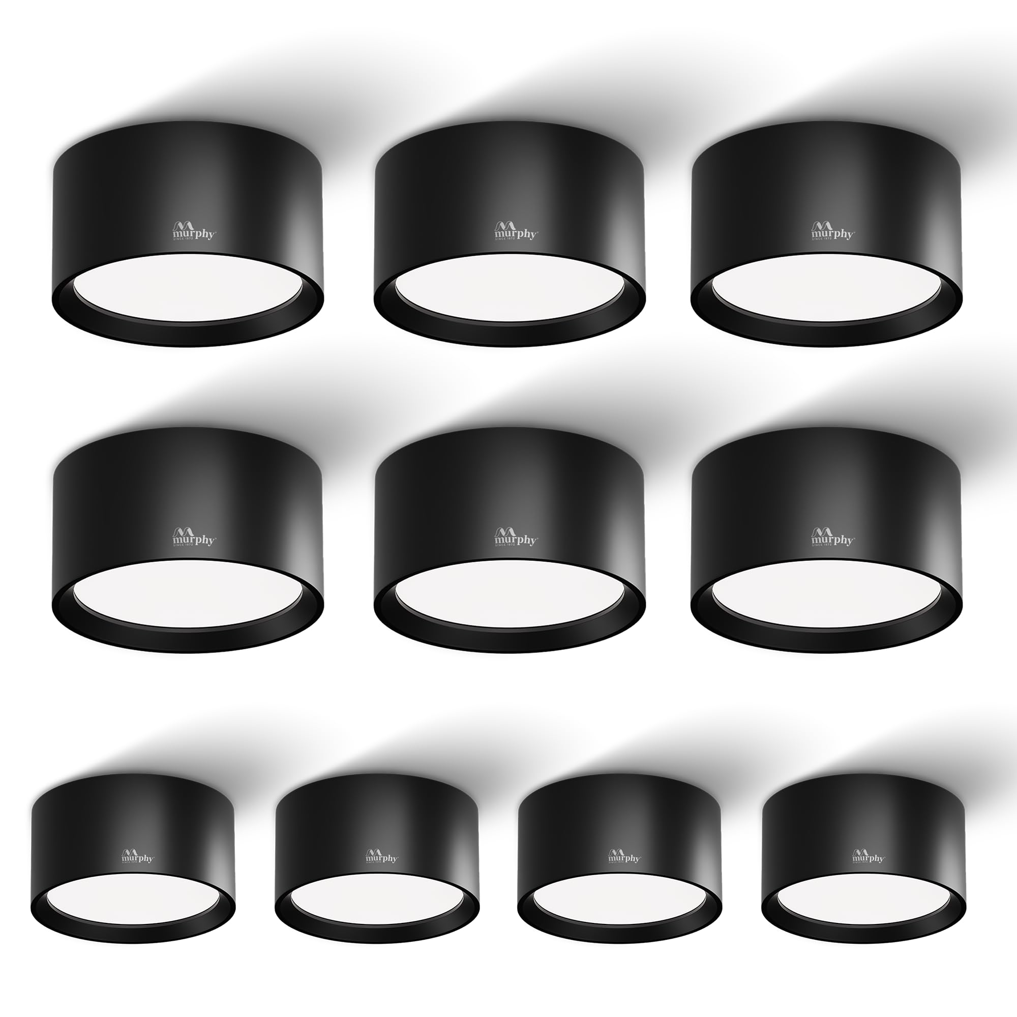 Murphy 3W LED Disc Surface Light Black Finish | Warm White 3000K | Up to 300 Lumens | Aluminium Body | BIS Approved | 2 Year Warranty | Pack of 10