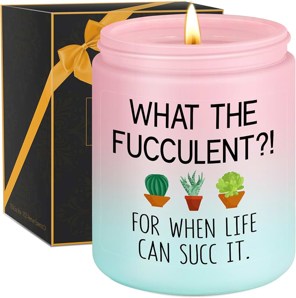 Succulent Candle Gift for Women