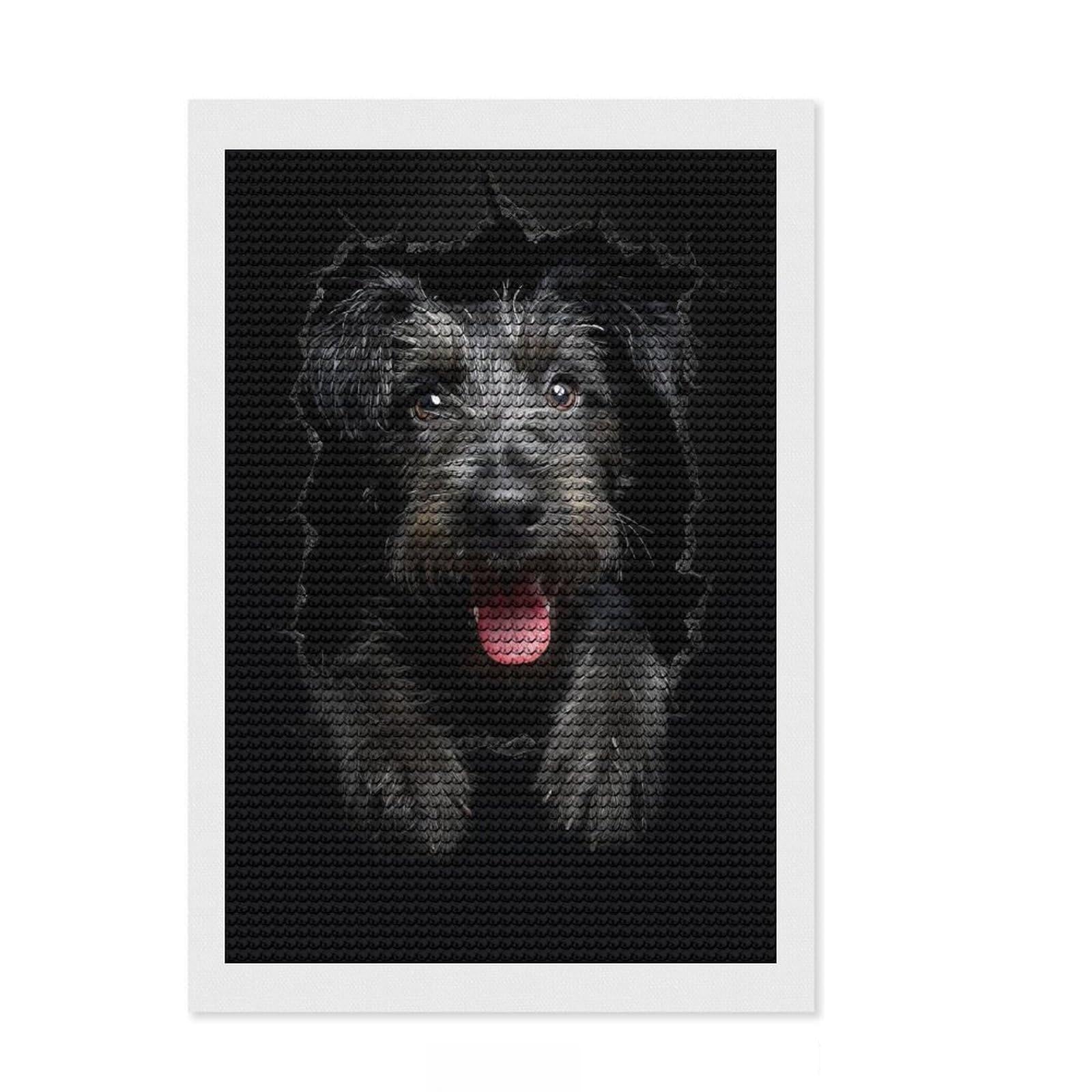 Junmoney Irish Wolfhound Diamond Painting Canvas Set 8"x12", Living Room Decor, for Adults, Stress Relief Craft, Festive Craft Gift