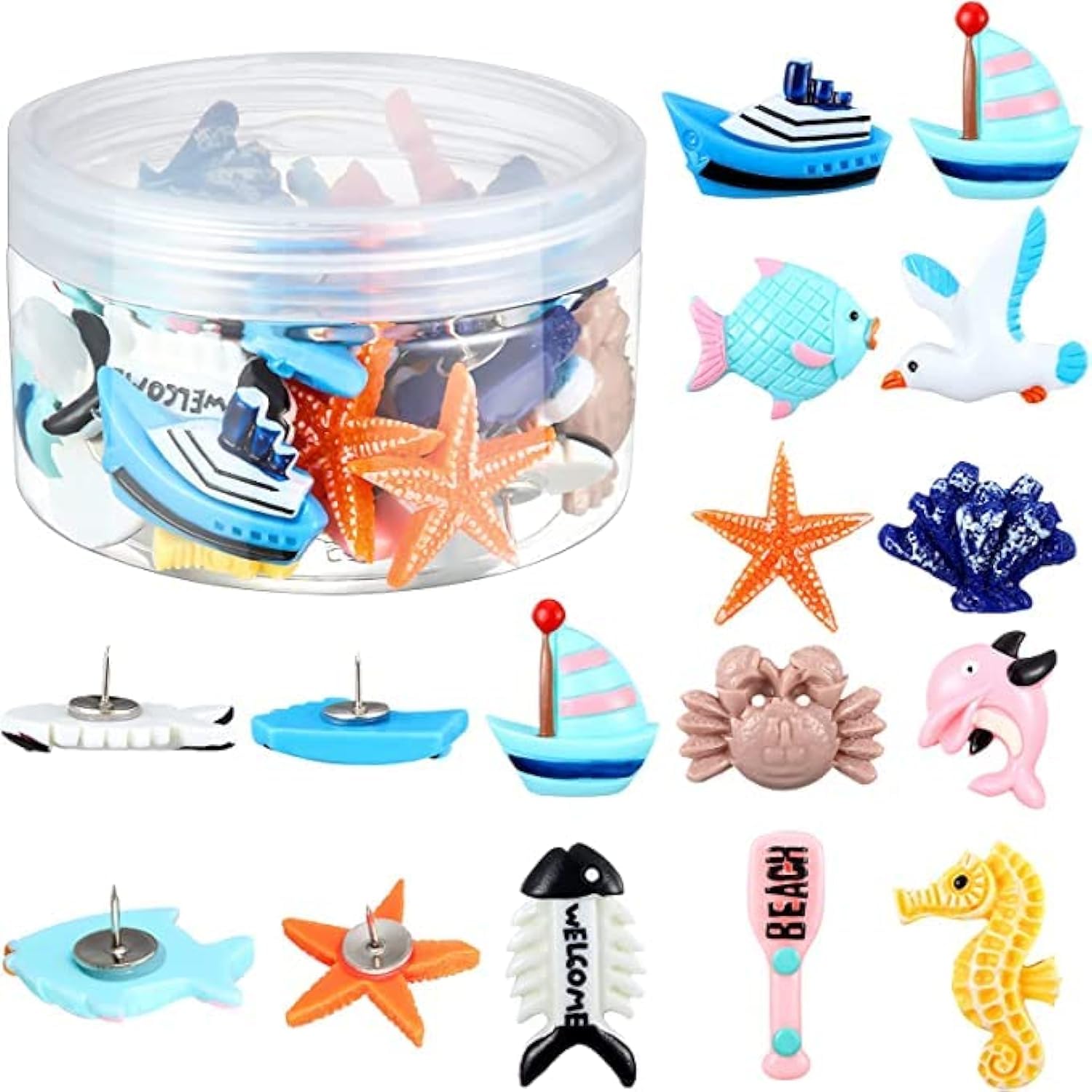 Sponsored Ad – TERRIFI Push Pins, 36 Pieces Colorful Decorative Thumb Tacks Drawing Pins, Cute Sea Creatures Pushpins for Cork Board Photo Wall Maps Bulletin Board Office Organization Home Decor