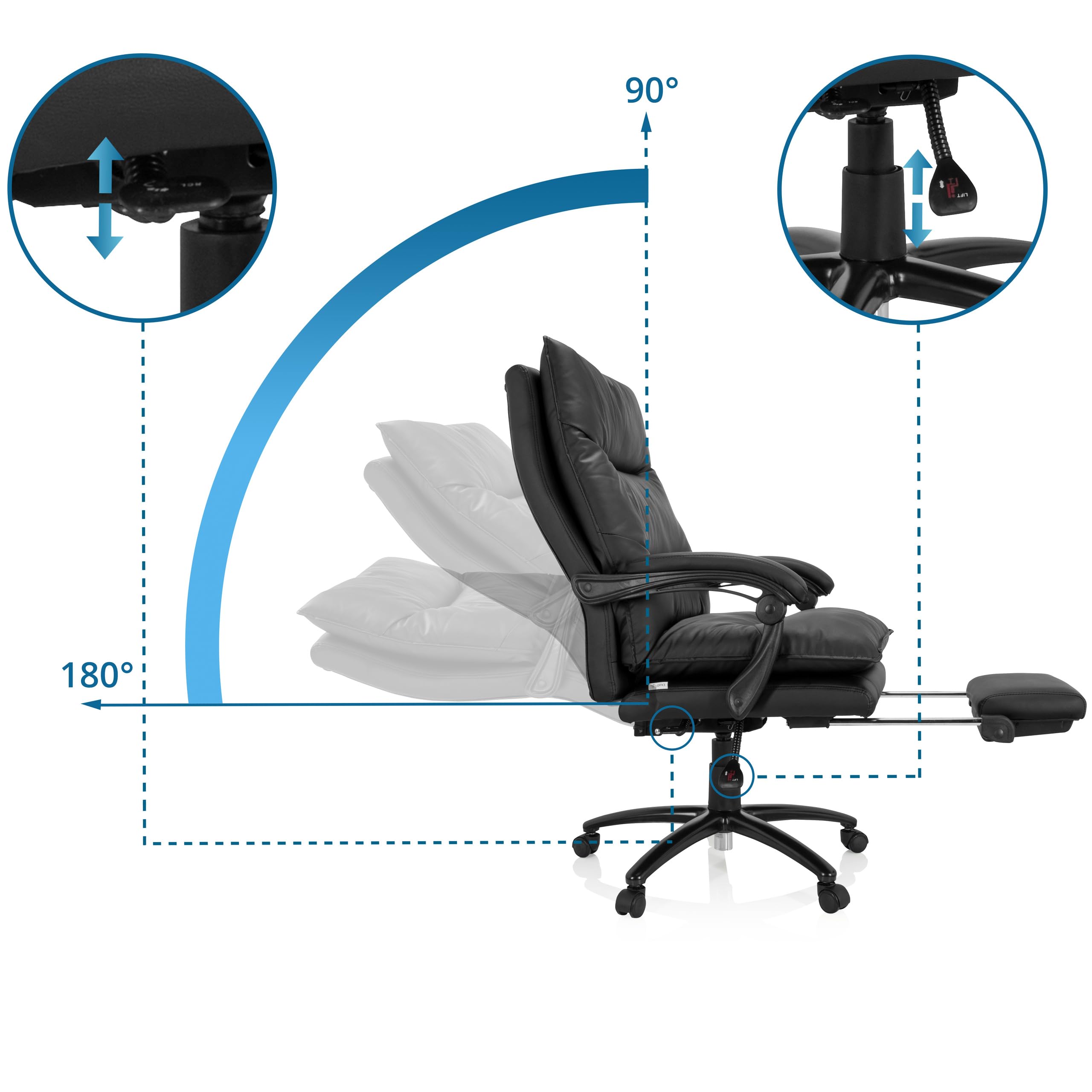 Fauteuil De Bureau Pacific En Similicuir Avec Fonction De Massage