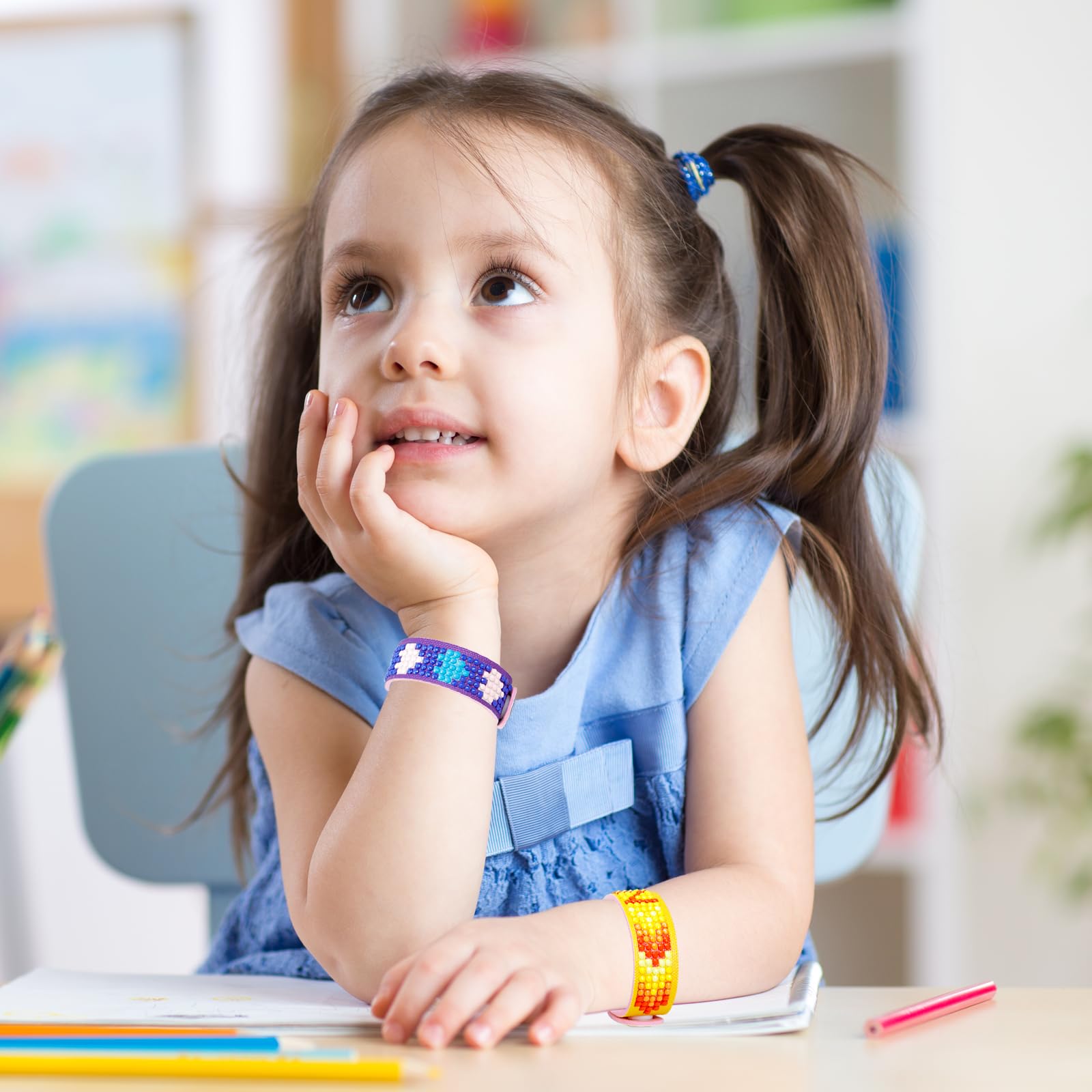 Yeomju Juego De 3 Pulseras De Arte Con Diamantes – Manualidad De Pintura De Diamantes 5D Para Niñas Y Niños, Incluye Pegamento Y Herramientas