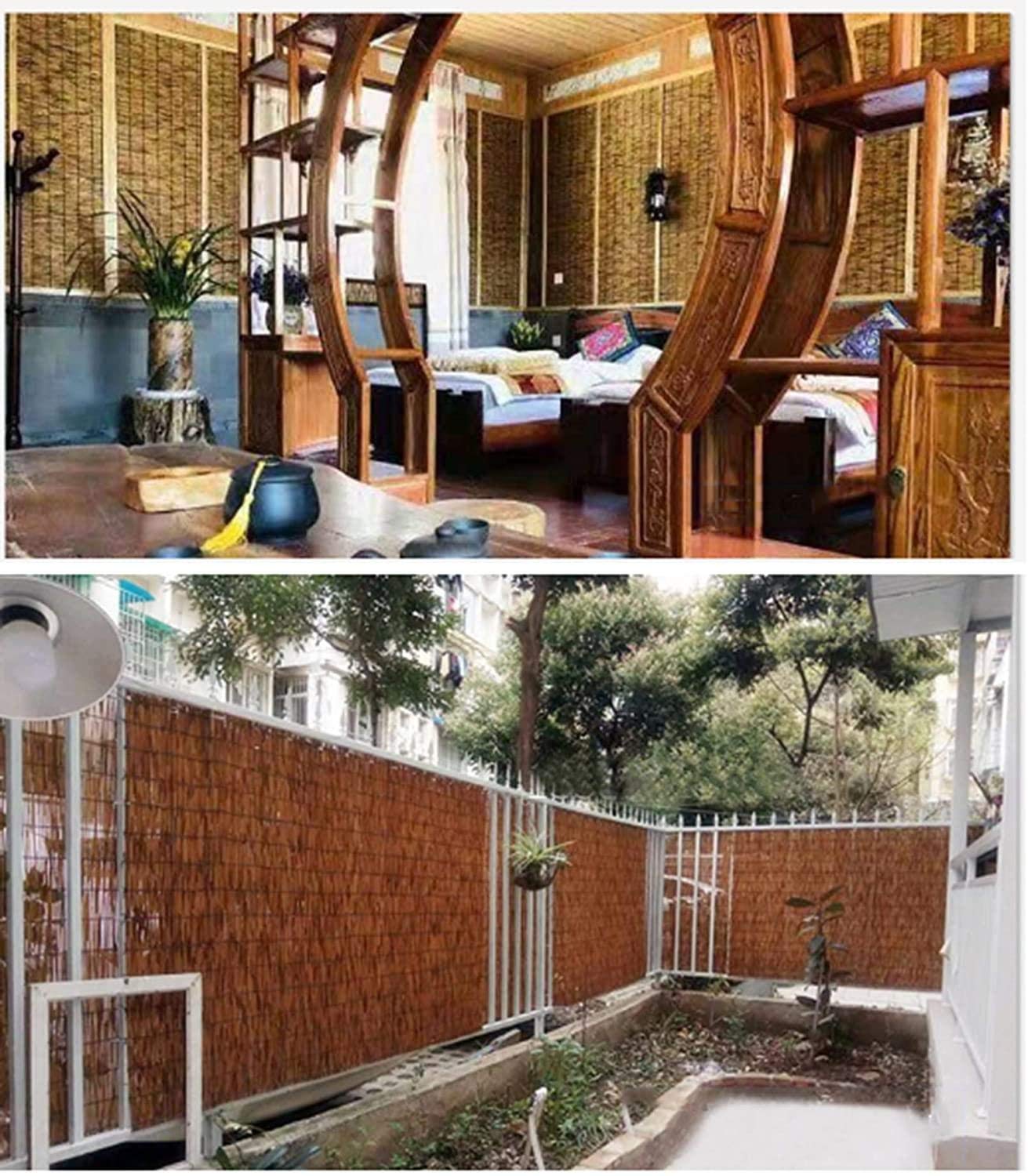 Bambusrollos Für Aussenbereich,Natür Schilfrollos,Fenster Rollo Holz,mit Seitenzug Sichtschutz Raffrollo Bambus Rollo,für Innen Fenster Und Türen Strohvorhänge,Anpassbar,100x240cm/39x95in