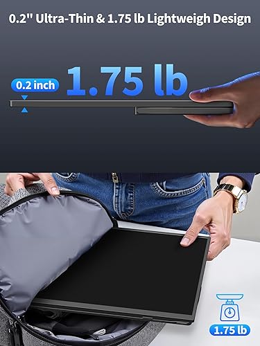 Miniatura 6 de Monitor portátil inalámbrico de 8000 mAh, pantalla de computadora portátil compatible con IPS VESA de 15.6 pulgadas, pantalla de computadora