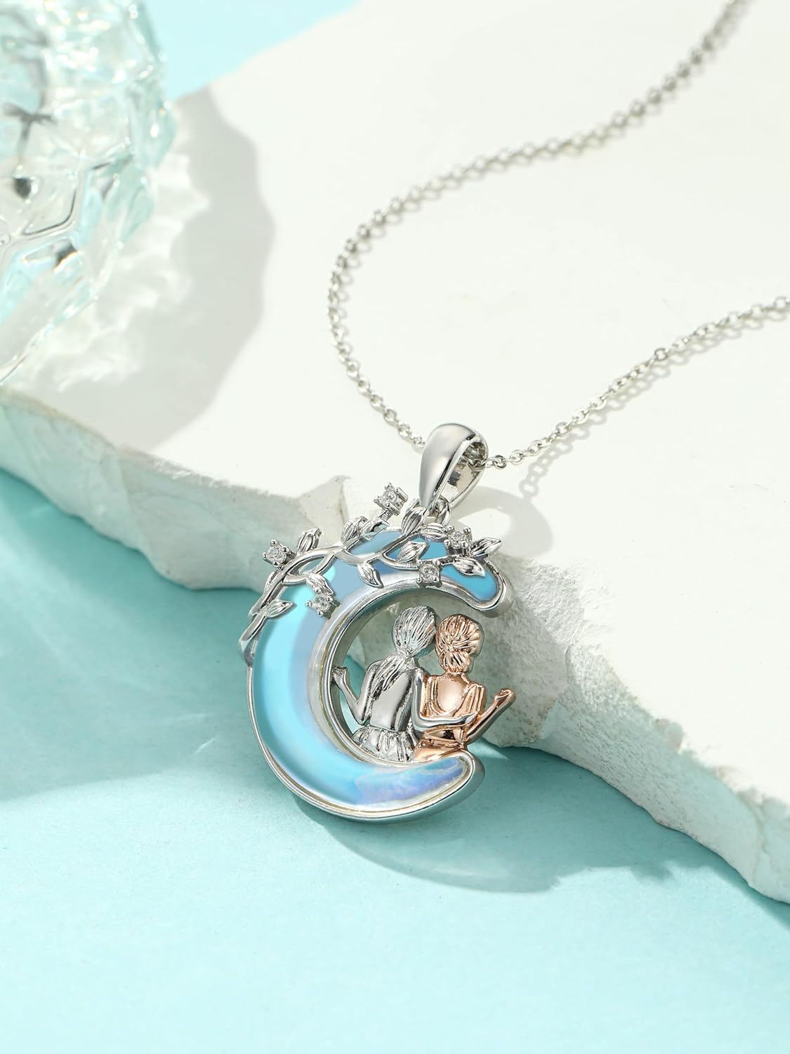 Sisters Necklace for Women,Moonstone Jewelry Anniversary Christmas Birthday Gifts from Sister Pendant for Women Female Friendship Forever My Friend - Image 2