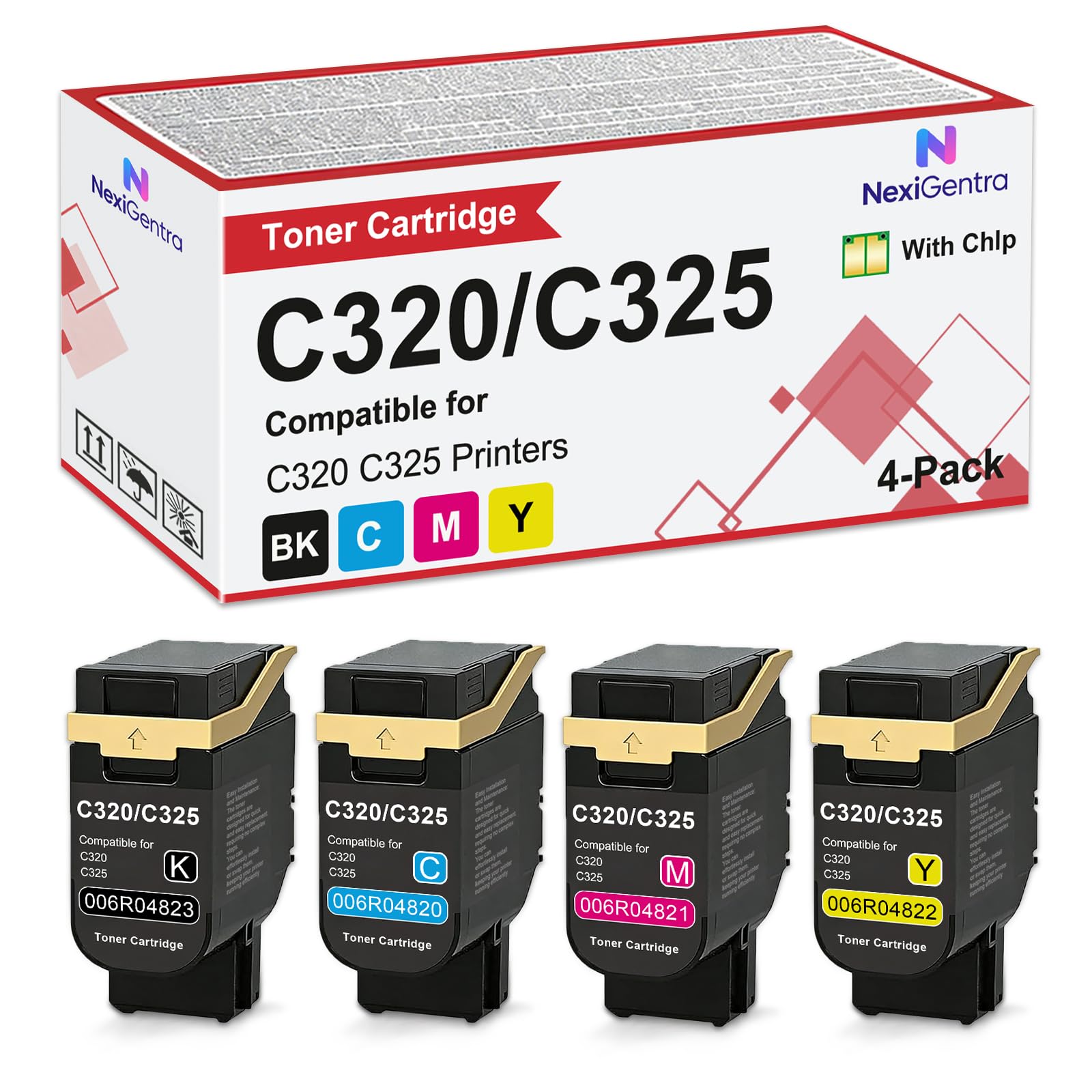 Photo 1 of NexiGentra C320 C325 Toner Cartridge 4-Pack