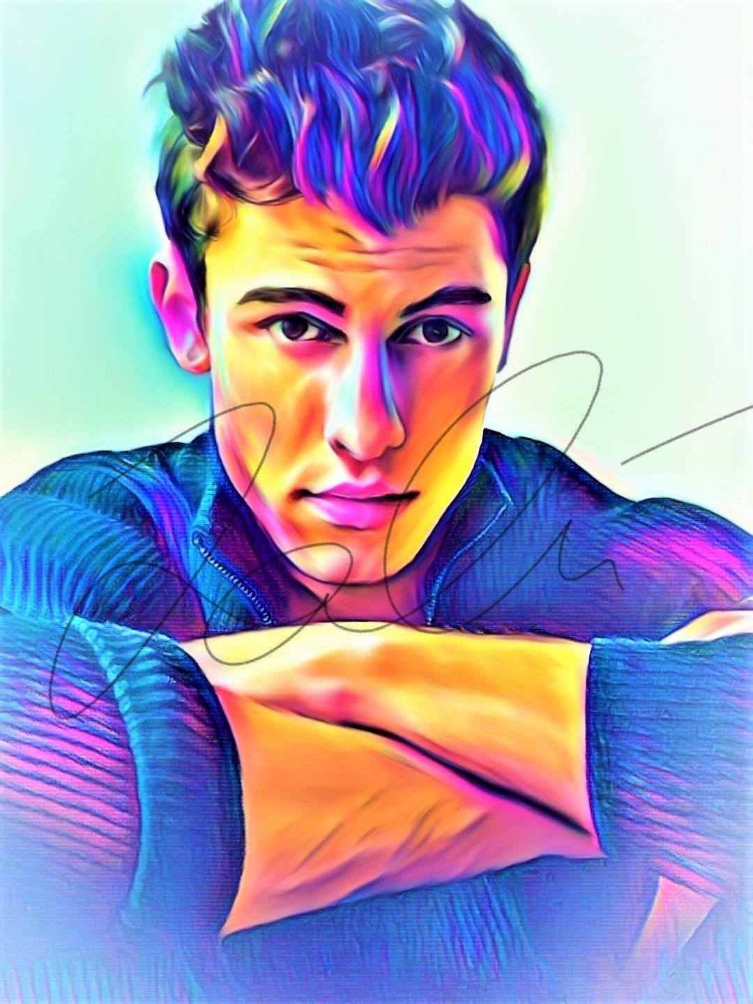 Shawn Mendes Abstract Drawing Print Post Buy Online In Guernsey At Desertcart