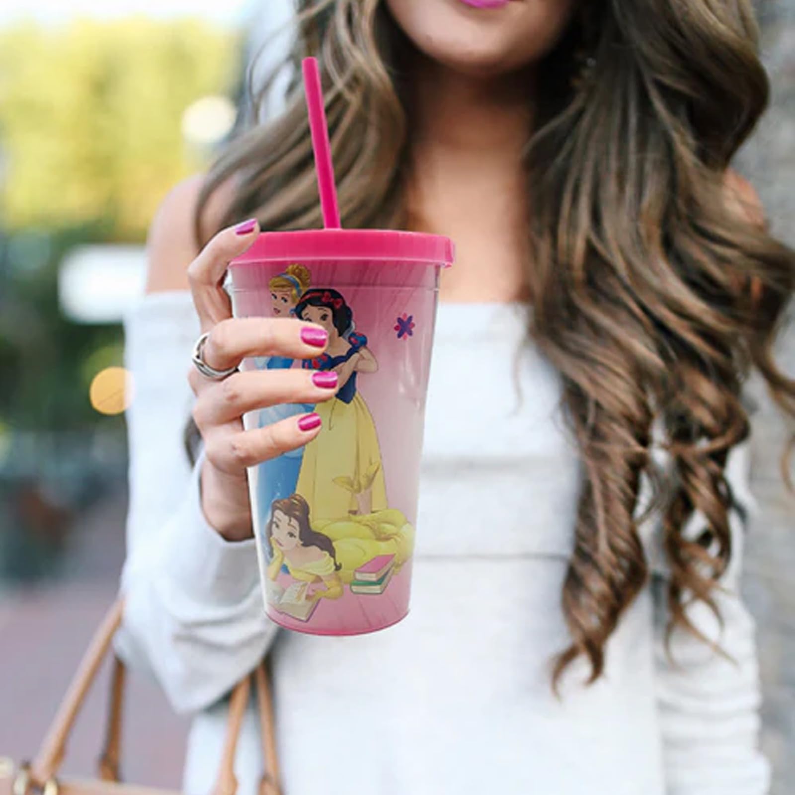 MVL, Pink Tumbler Cup with Straw & Lid - Image 2