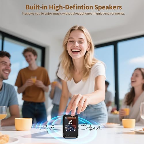 Miniatura 6 de Reproductor de MP3 con Bluetooth, reproductor de música portátil con altavoz y ranura para tarjeta micro SD, reproductor de MP3 con radio FM, video,