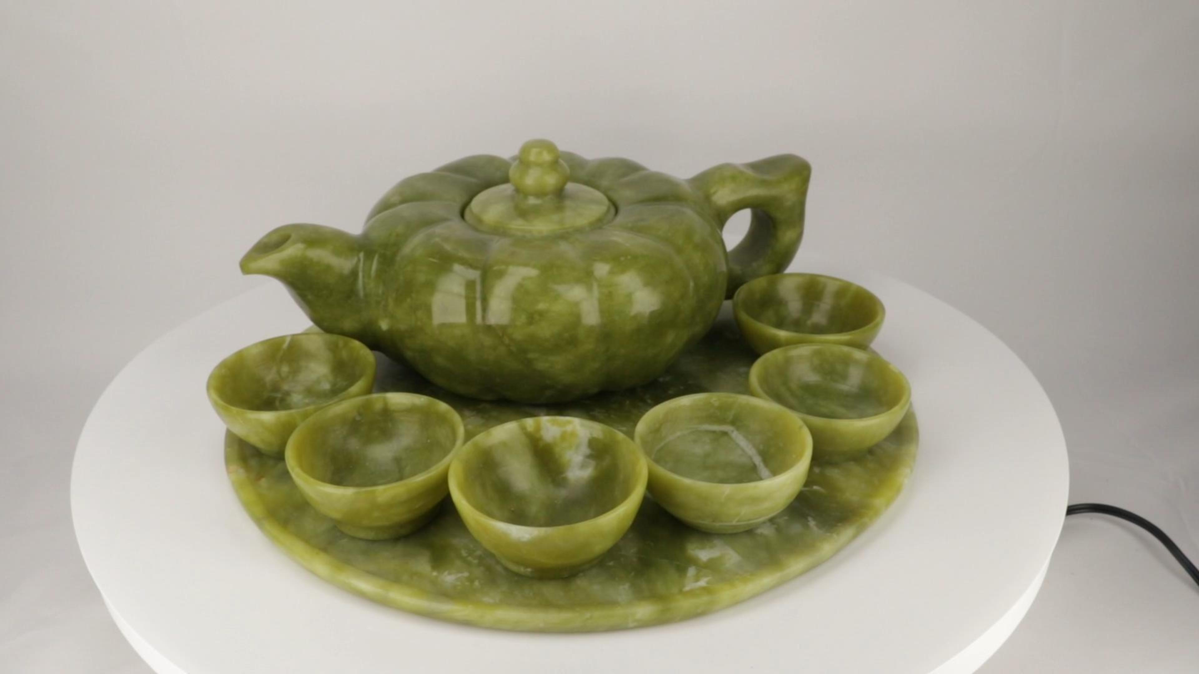 Amazon.com | China Natural Green Jade Handwork Teapot &Cup Sets