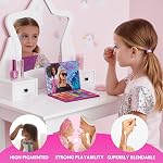 Barbie 35-Well Shadow Palette, Shimmery and Opaque Colors, Pigmented Blendable, 8 Application Brushes 8+, Perfect for Parties, Sleepovers & Makeovers, by Townley Girl