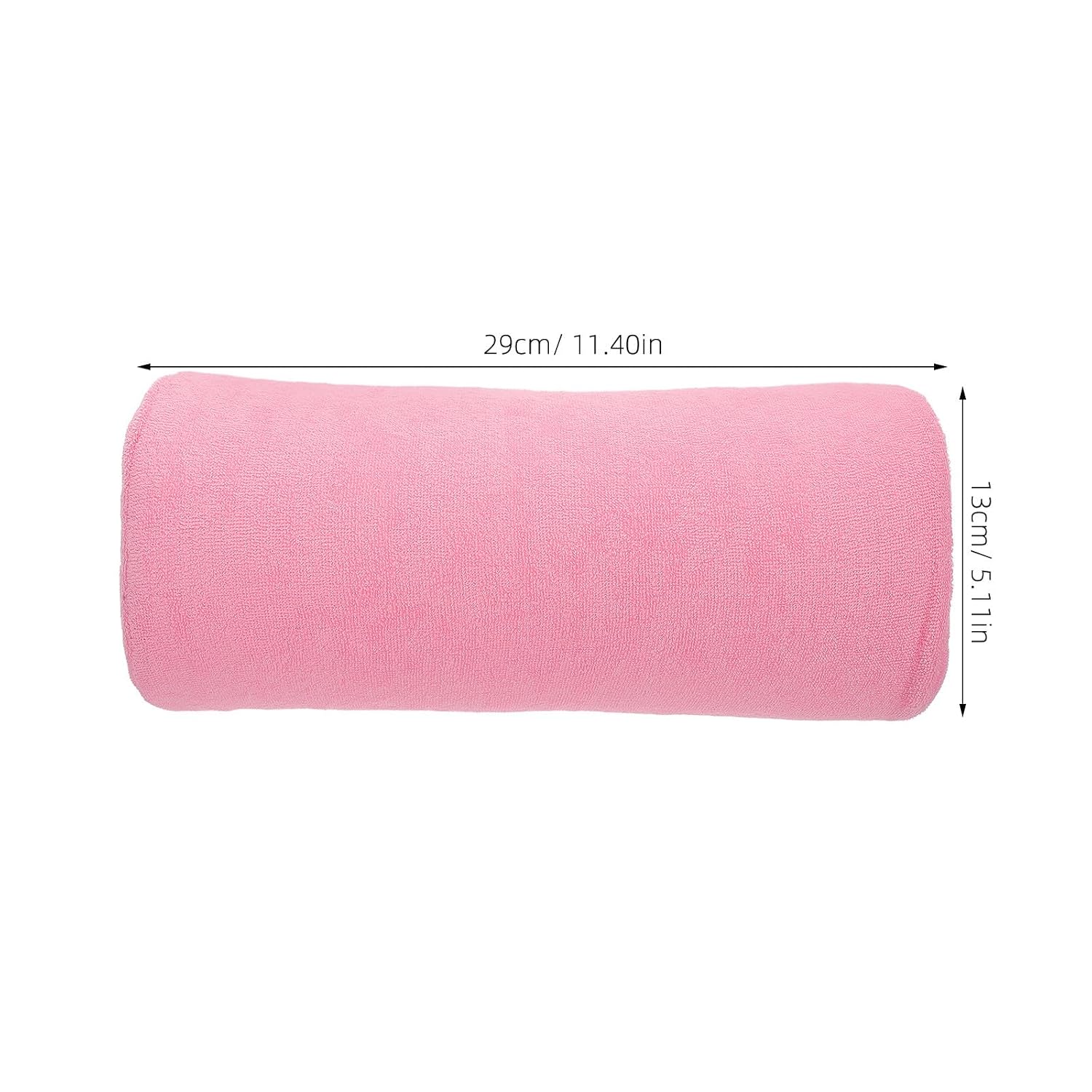 Portable Pink Nail Hand Cushion Pillow with Detachable Washable Towel, Ergonomic Semi-circle Manicure Hand Rest for Nail Art and Salon Use