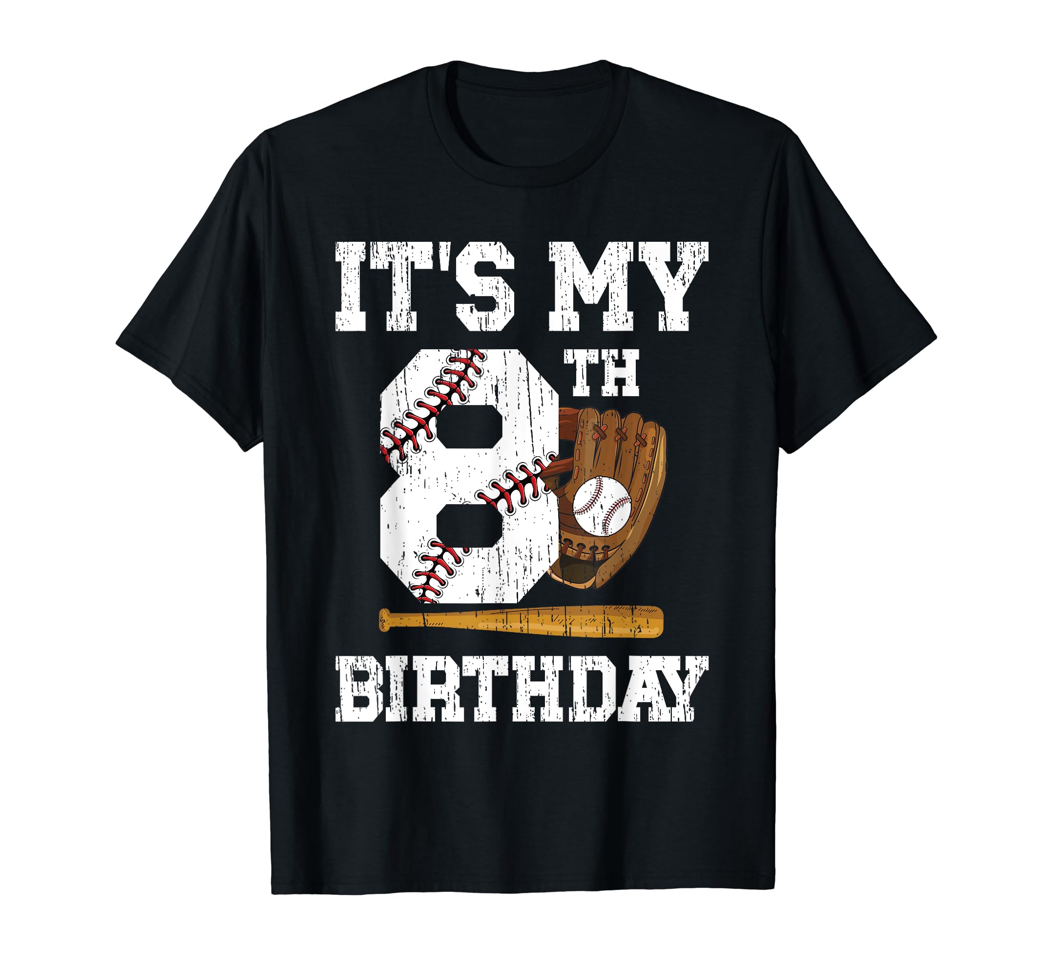 My 8th Birthday Baseball Boy Eight Year Old Baseball Player T-Shirt