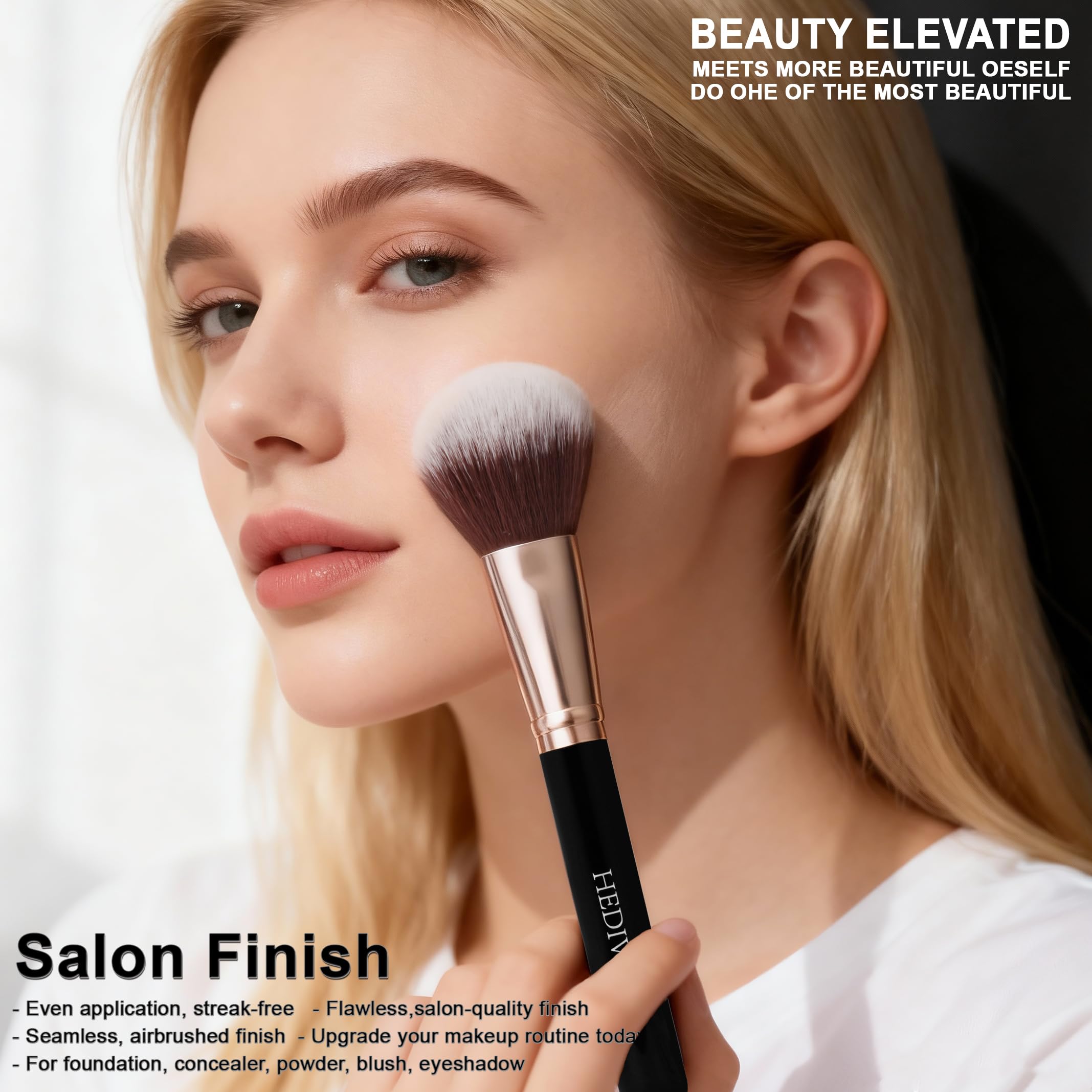 Black Makeup Brush Set - 14 Pcs Professional -5