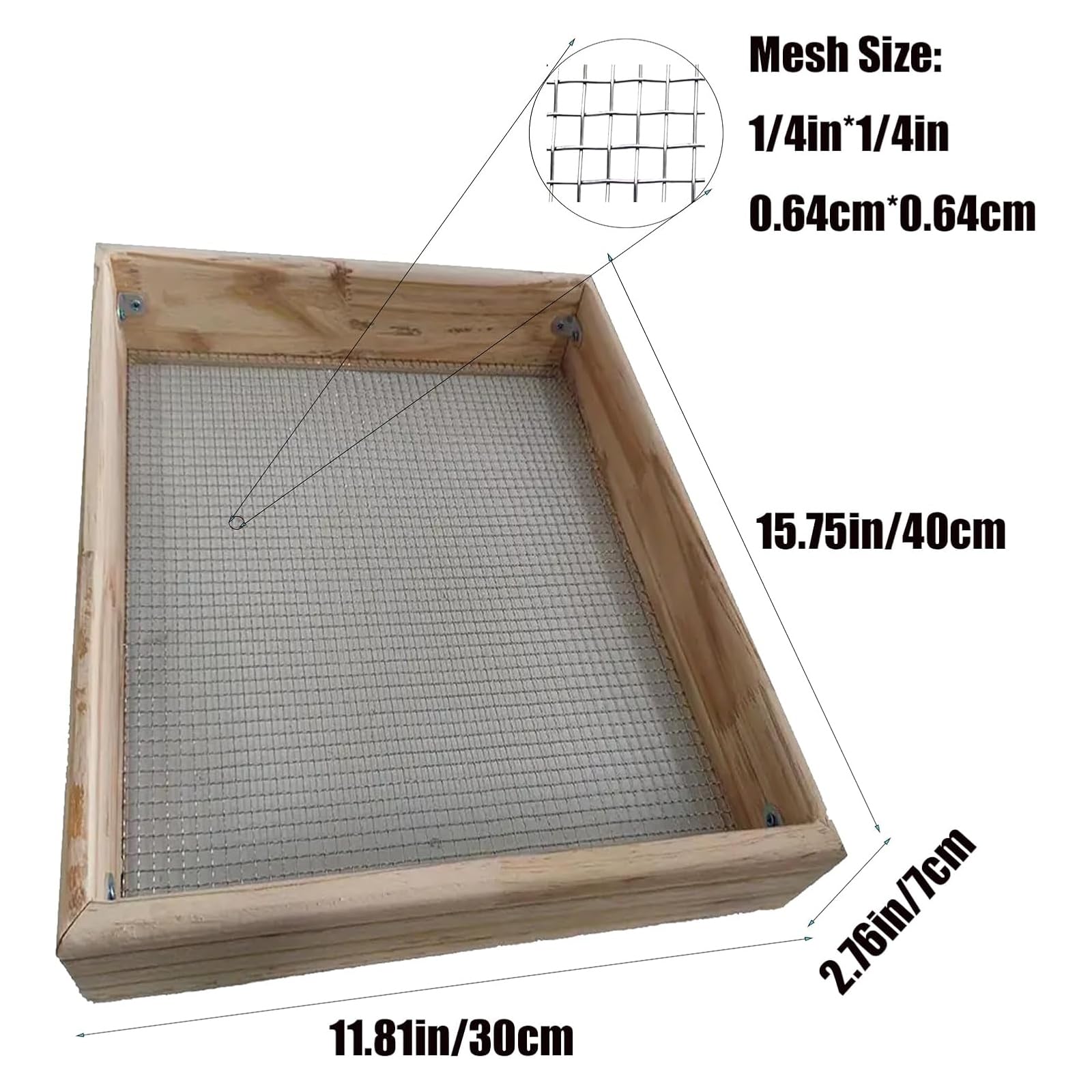 30 x 40 cm sitko ogrodowe tradycyjne drewniane zagadki gleby ręczne narzędzie do kompostowania przesiewania gleby i kamieni niezbędny sprzęt ogrodniczy z siatki