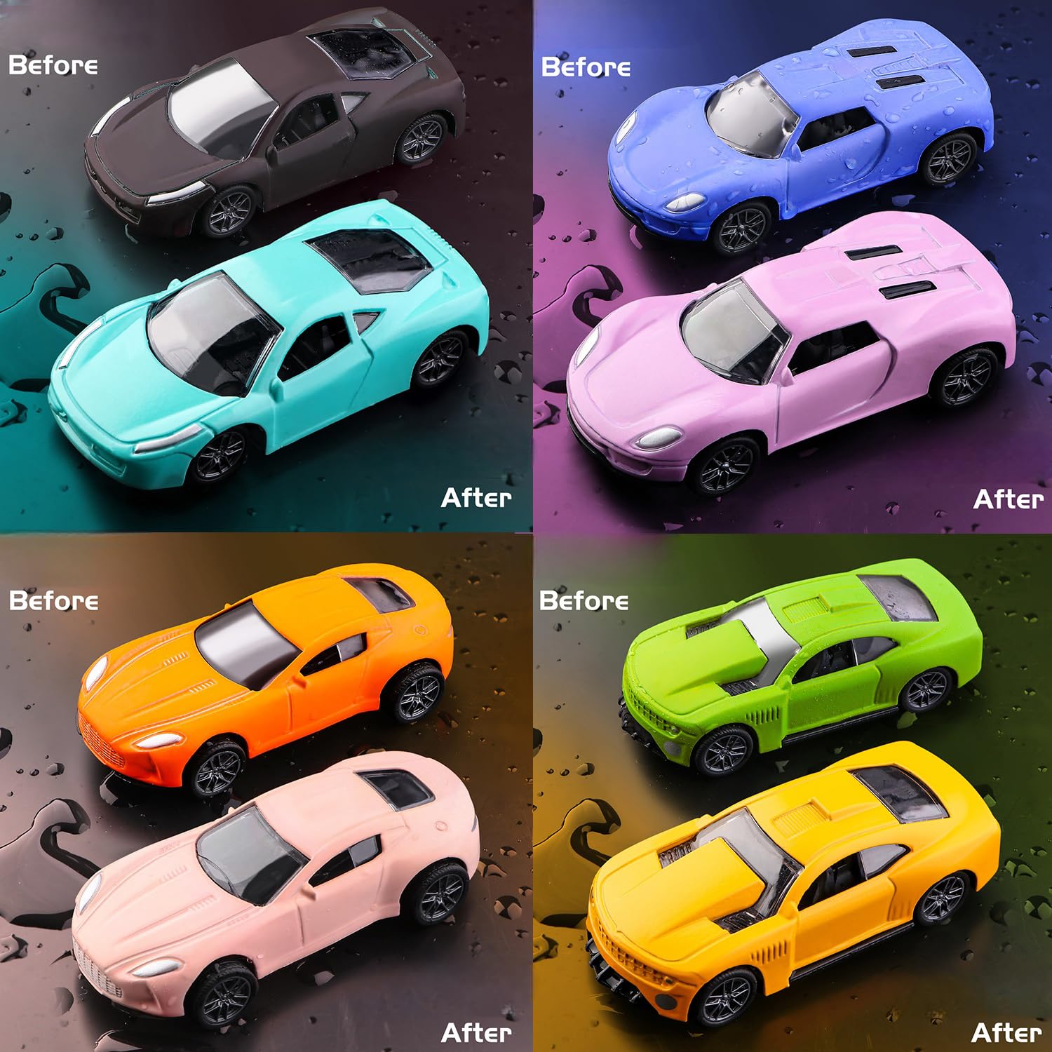 XUDUOO 4 PCS Colour Changing Cars, Water-Activated Toy Cars for Bath & Playtime, Alloy Car Toy - Image 2