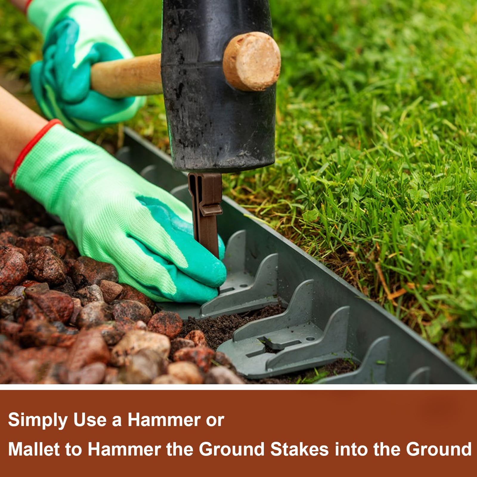Plastic Ground Stakes, 25CM Heavy Duty Landscape Edging Stakes - Image 4