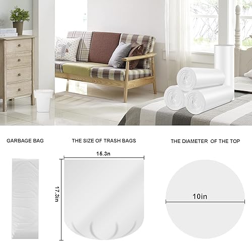 Miniatura 2 de Bolsas de basura pequeñas de 1.2 galones, mini bolsas de basura sin perfume, a prueba de fugas, 80 unidades para baño, cocina, oficina, basurero, se