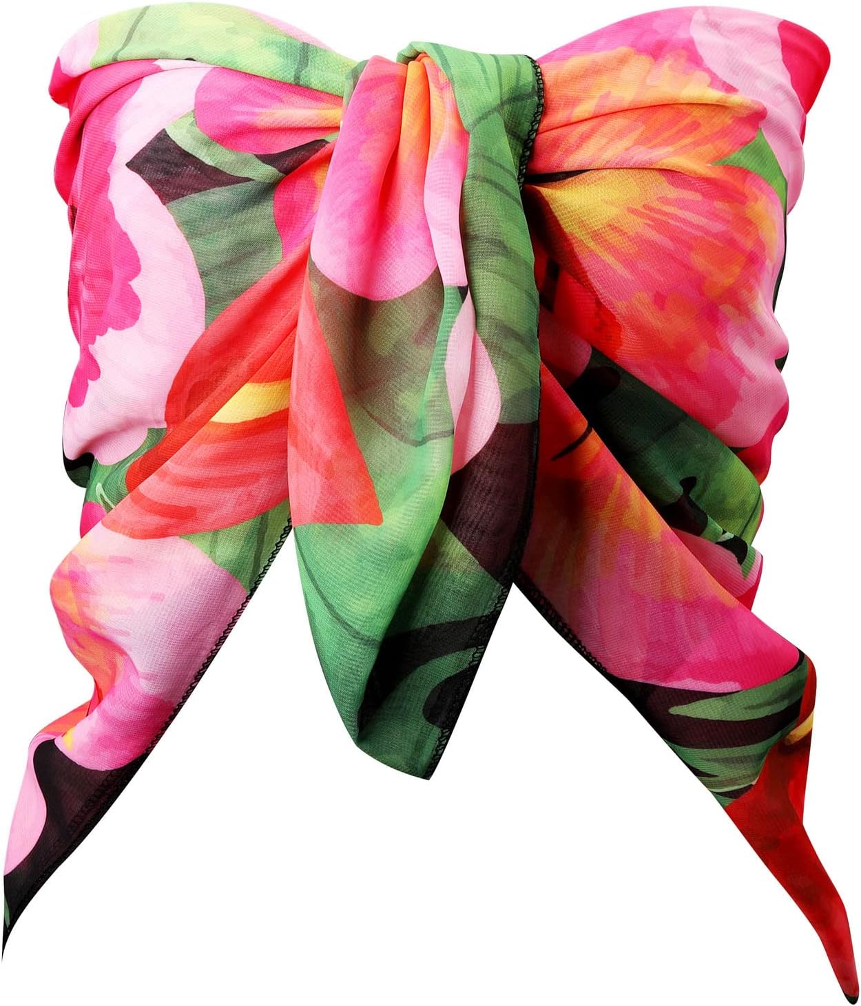 Ayliss Womens Swimwear Chiffon Cover up Solid Color Printed Beach Sarong Swimsuit Wrap Skirt Bathing Bikini Resort Wear - Image 3