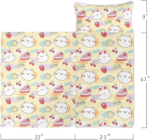 Miniatura 2 de Datura home Tapete para siesta, saco de dormir colorido con almohadilla extraíble - Juego de ropa de cama para guardería y fiestas de pijamas,