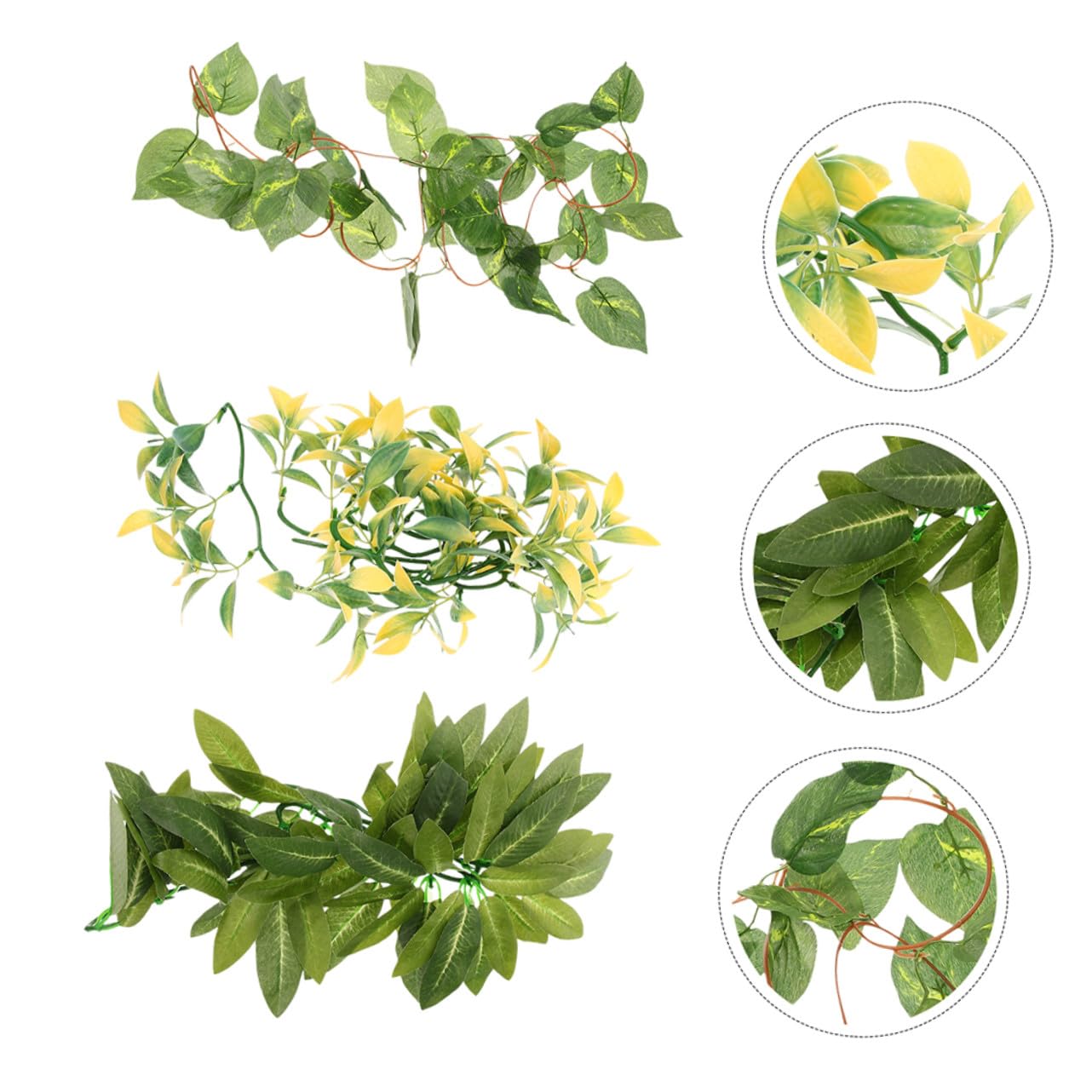Toyvian 6piezas Decoración de Plantas para Reptiles para Terrarios Enredaderas Artificiales de Plástico para Decorar Terrarios de Serpientes Plantas Colgantes para Cajas de Reptiles