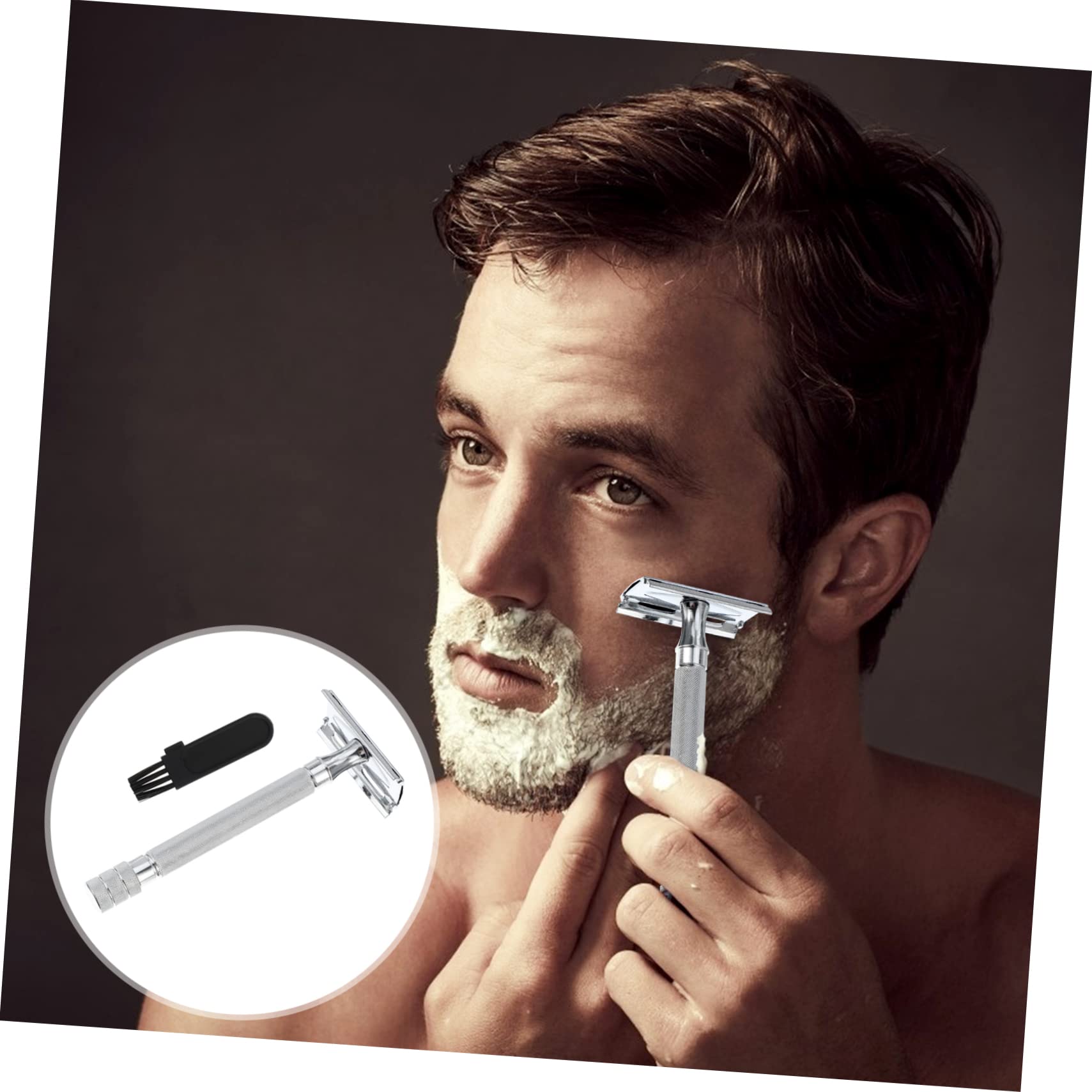 3pezzi Rasoio Di Sicurezza Manuale Con Manico Ergonomico Rasoio Per Barba Riutilizzabile e Durevole Strumento Da Per Rasatura Precisa e Sicura Design Facile Da Pulire