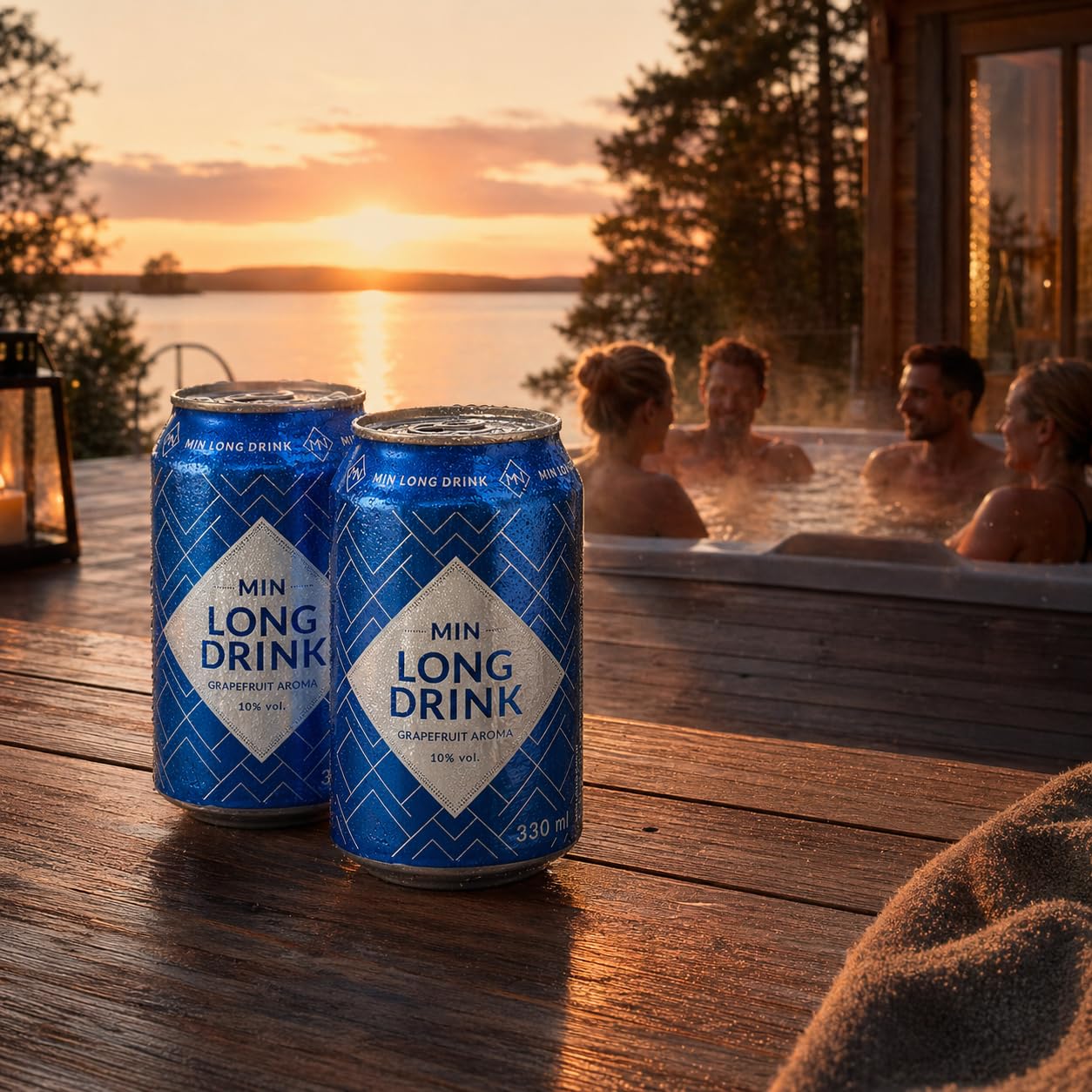 MIN Long Drink Grapefruit – Lonkero – Finnisches Nationalgetränk – Premium Gin-Longdrink – Fertig servierbereit – Nachhaltig produziert in Finnland – 10% Vol. – Glutenfrei – 12×0,33 L – 3 € Dosenpfand