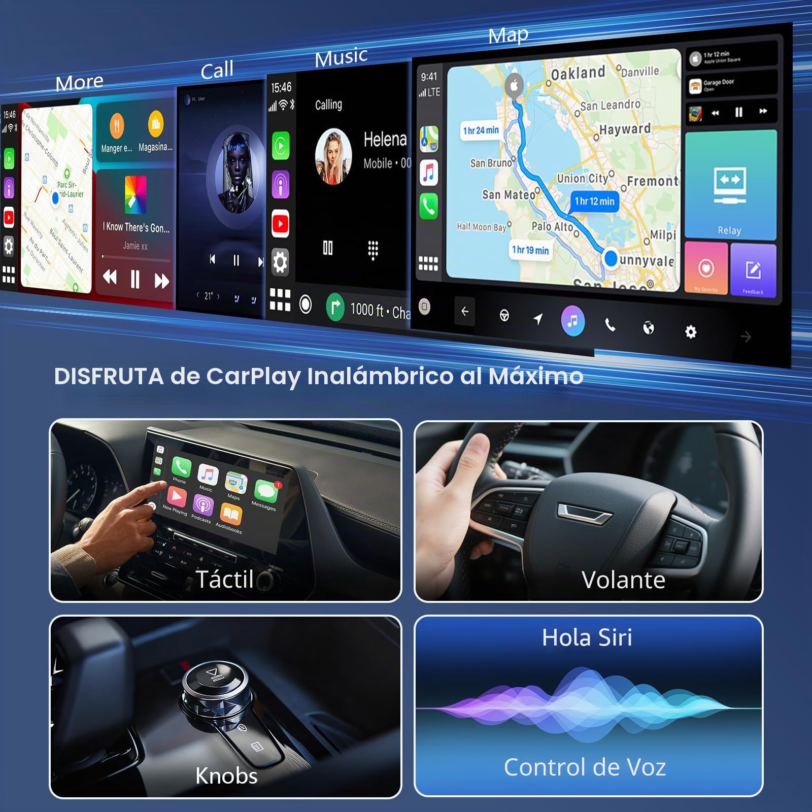 2026 Mini Carplay Wireless Adapter & Dongle Android para iPhone/Android — Convierte CarPlay con Cable en Wireless Car Play Adapter, Compatible con Coches OEM CarPlay Desde 2016+, Auto Connect