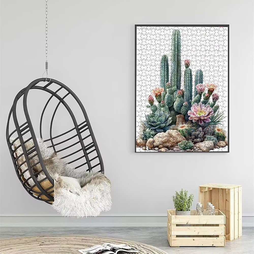 Puzzle 3000 Pezzi, Piante Cactus 3D Puzzle per Adulti Impegnativo, Educa Puzzles Artistico, Divertente E Stimolante Puzzles Decorativo per La Famiglia, Regalo e Decorazione Pareti DX0YL6-919