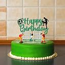 Confetti! Football Soccer Cake Topper Happy Birthday Sign Football Player Cake Decorations for Sport Theme Man Boy Girl Birthday Party Decoration Supplies gallery image
