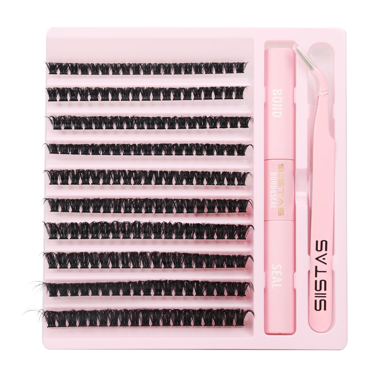 DIY Lash Extension Kit,200pcs Lash Clusters Individual Lashes Eyelash Extension Kit D Curl Volume Cluster Eyelashes with Lash Bond and Seal and Lash Tweezers,Application at Home Lash Extension Kit(80D - Image 3