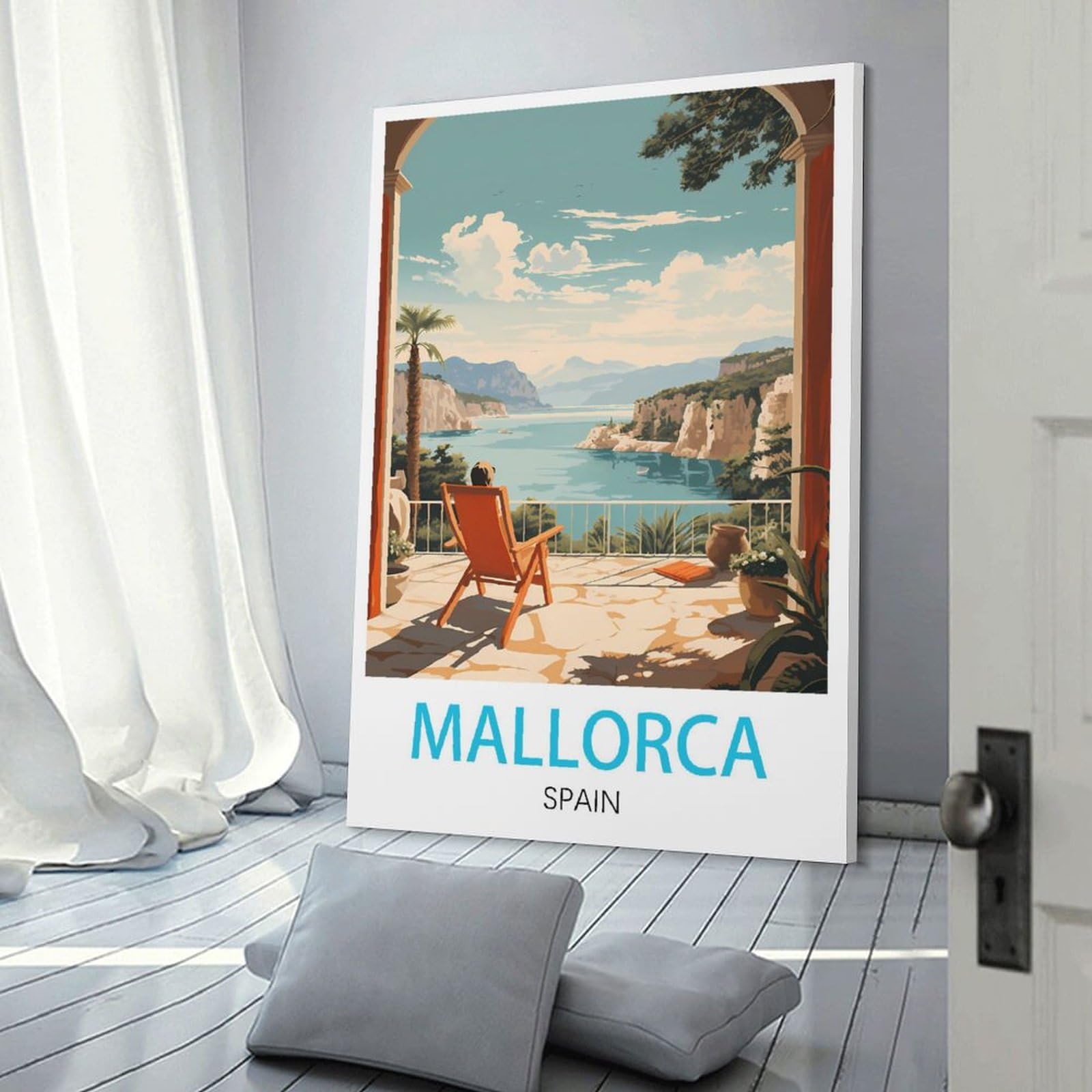 FZYUEN Affiches De Voyage Vintage De Majorque En Espagne - 30 X 45 Cm