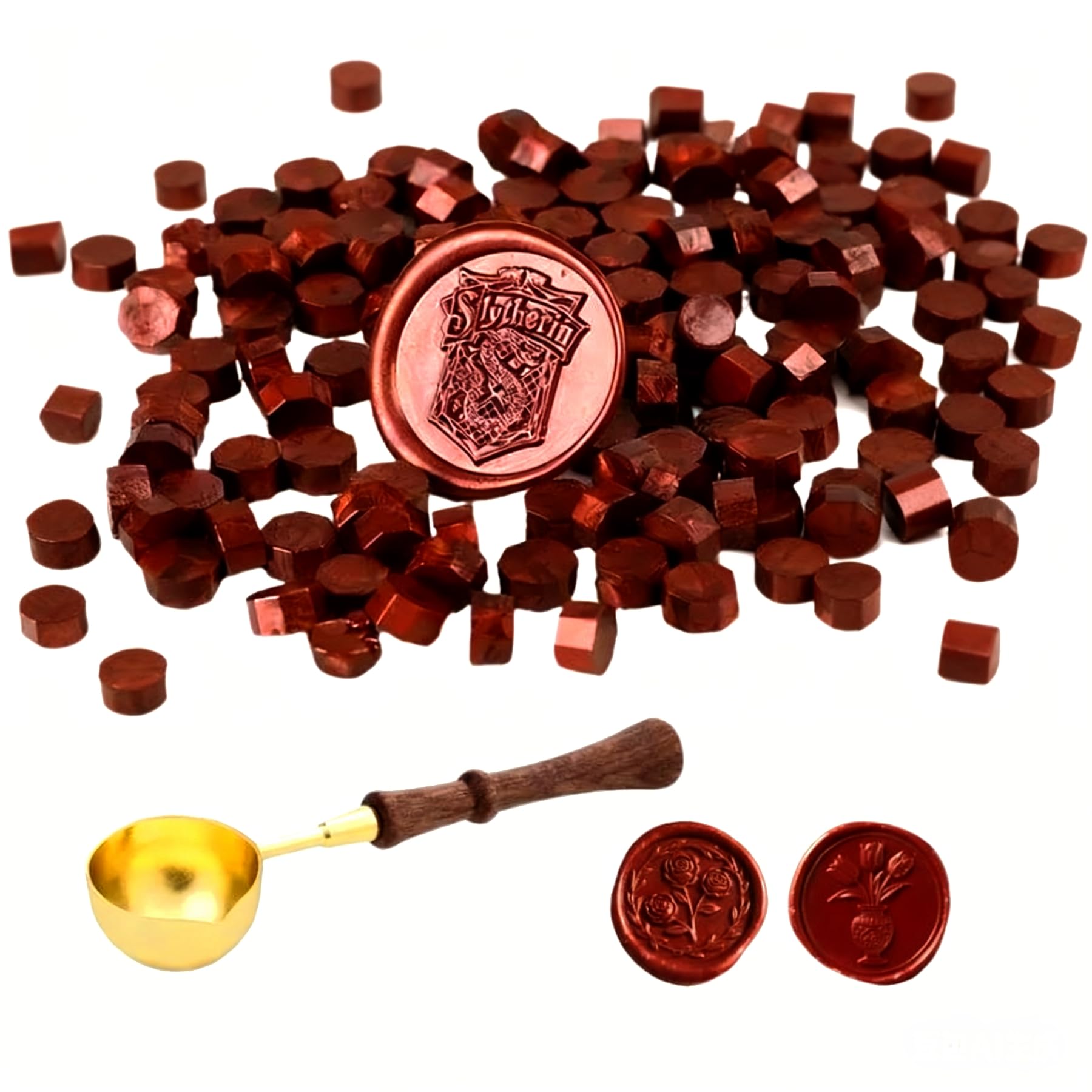 Perles de Cire Bordeaux pour Sceau à Cacheter, Cuillère à Fondre, 100 Pièces