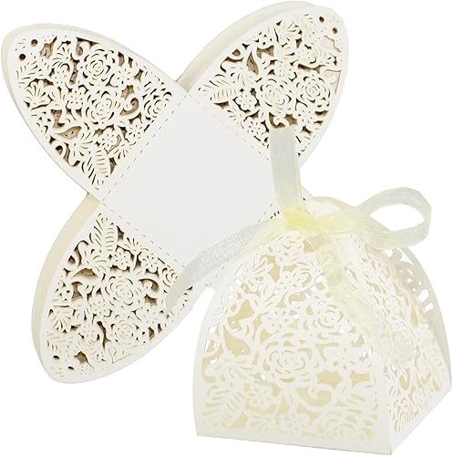 Miniatura 10 de GOLF Cajas de dulces de rosas cortadas con láser, cajas de regalo, 70 unidades, cajas de regalo para despedida de soltera, aniversario, cumpleaños,