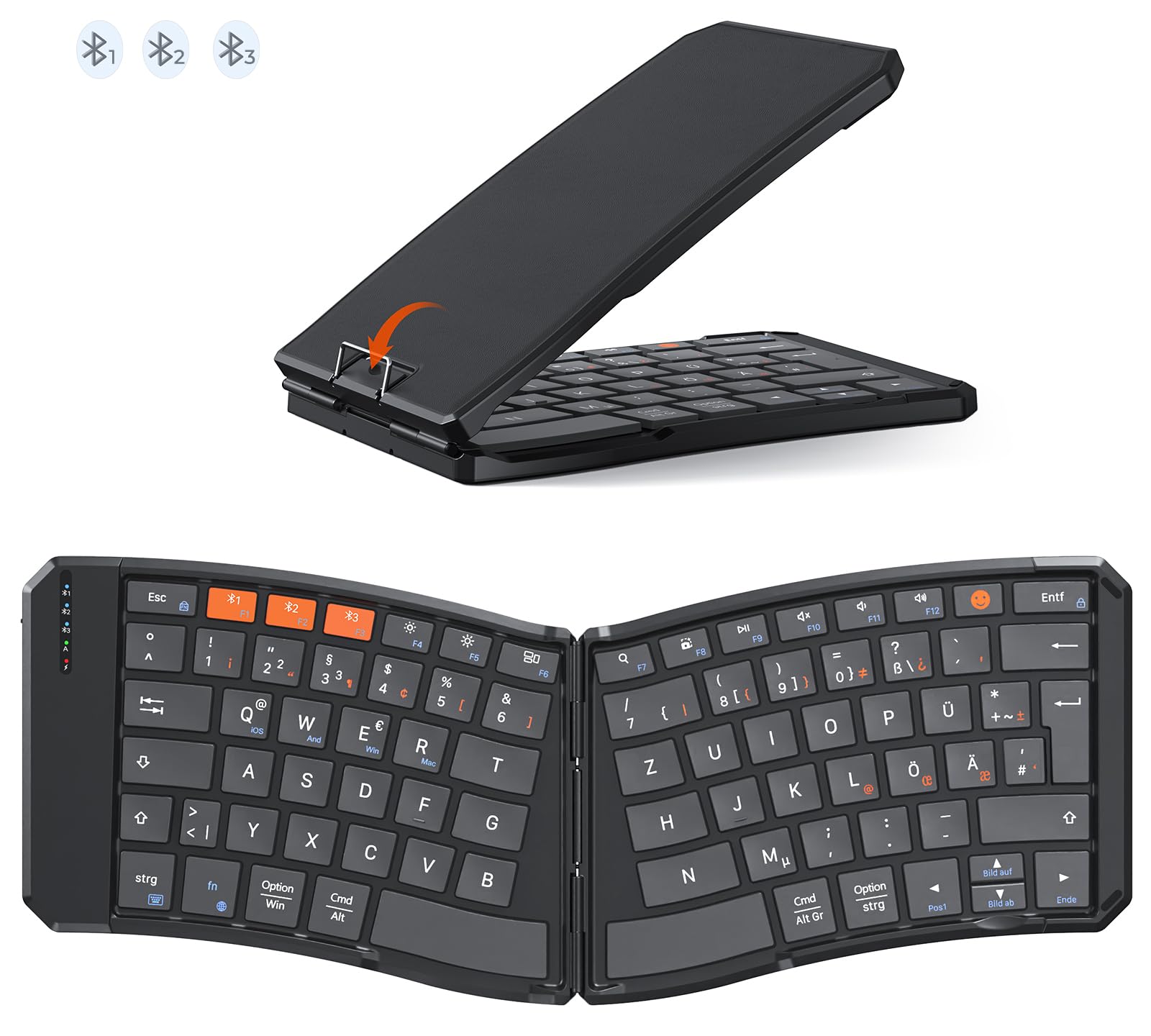 MEETION Faltbare Bluetooth-Tastatur, kompakte tragbare Tasta