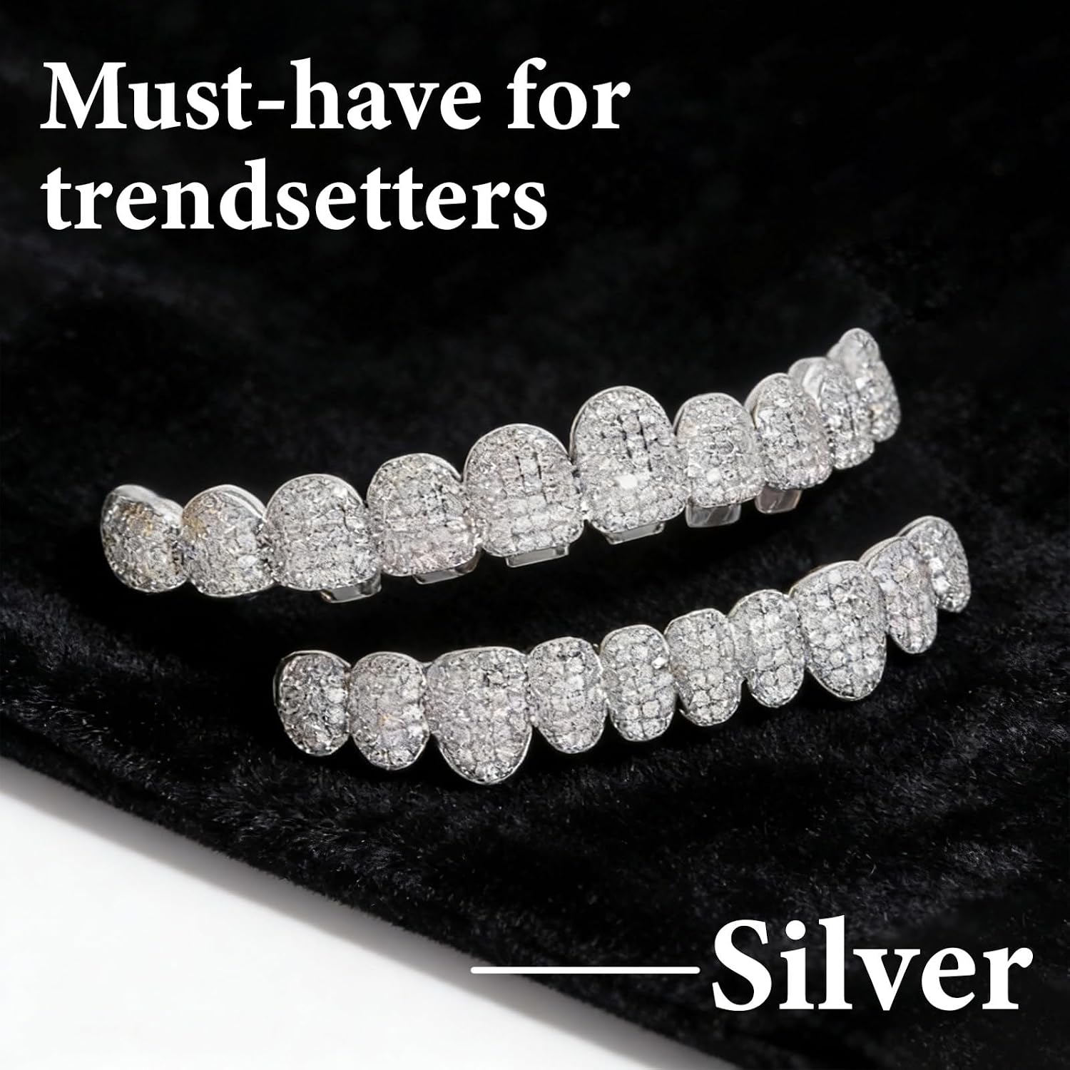 Custom Diamond Grillz for Men - Iced Out Detachable Gold & Silver Teeth Covers - Bling Hip Hop Mouth Jewelry