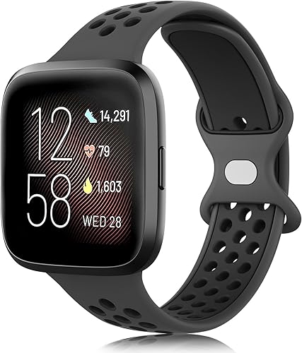 Miniatura 1 de Vancle Correas de silicona compatibles con correas de reloj Fitbit Versa 2 para mujeres y hombres, correas de repuesto deportivas suaves y